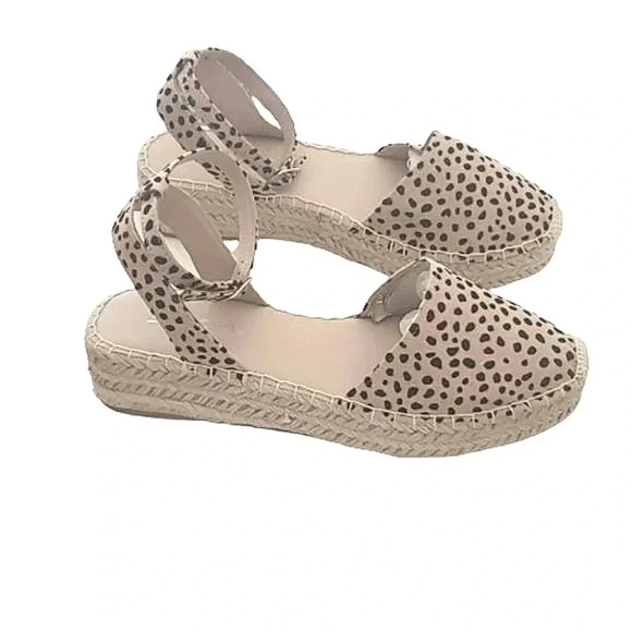 Leopard Print 7.5 Wedge Animal Print Espadrilles - Picture 1 of 8